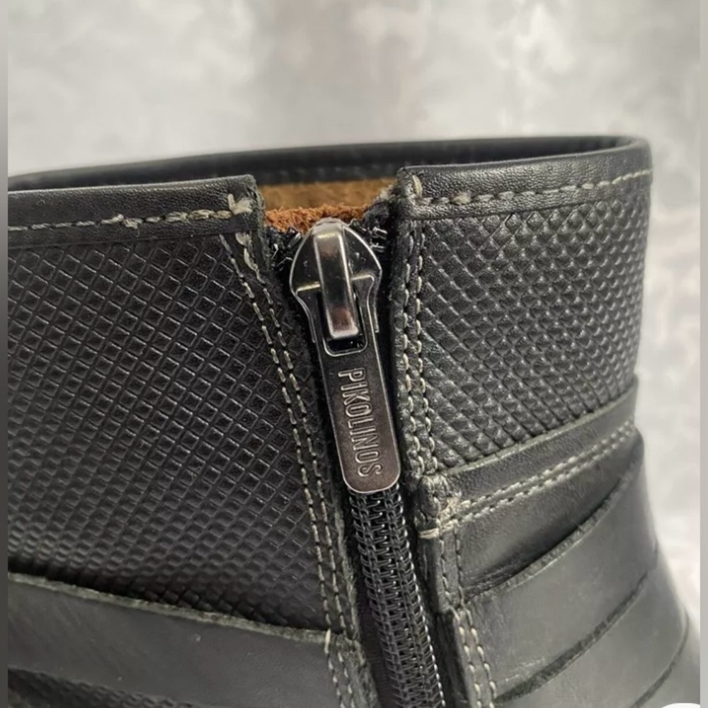 Pikolinos Zaragoza Mid Heel Ankle Boots With Buckles, Black Leather, Women’s 38 - Picture 8 of 16